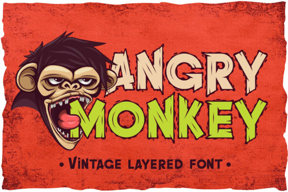 Angry Monkey: A Vintage Display Font for Bold Designs